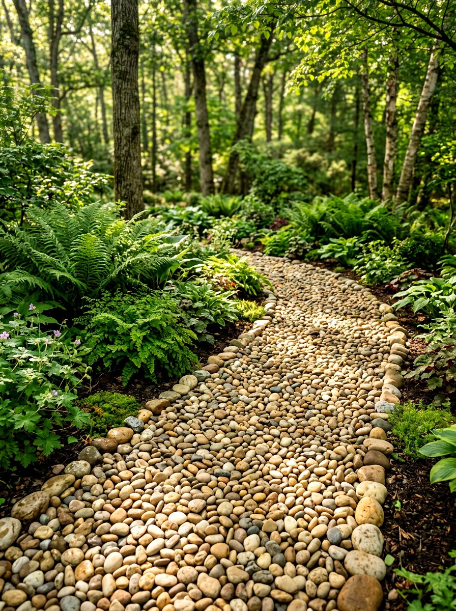 Mixed river stone mulch - 30 stone mulch border ideas