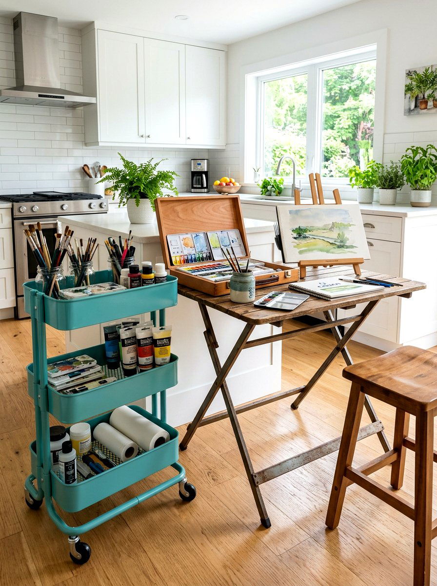 Mobile Art Studio Caddy - 30 art studio room ideas