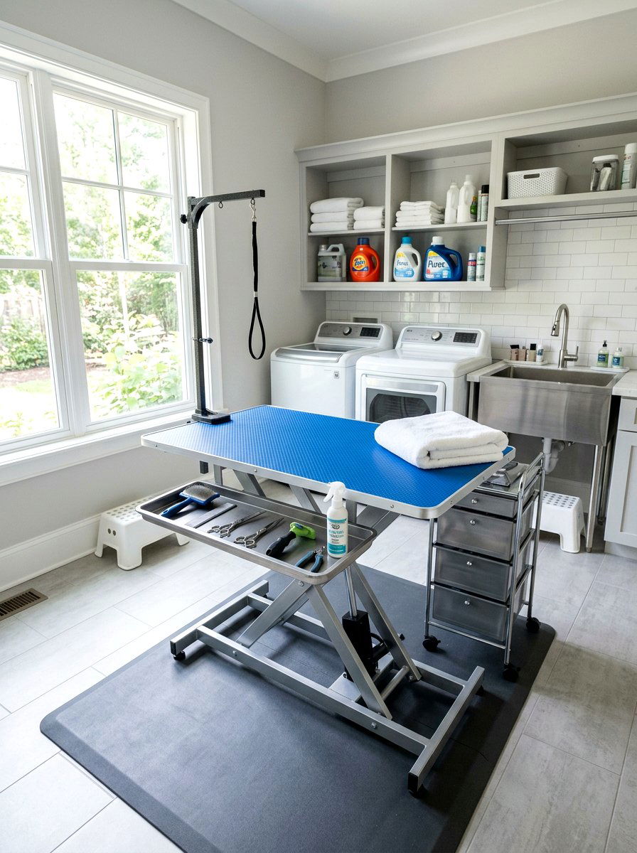 Mobile Dog Grooming Station - 30 organizing pet supplies ideas