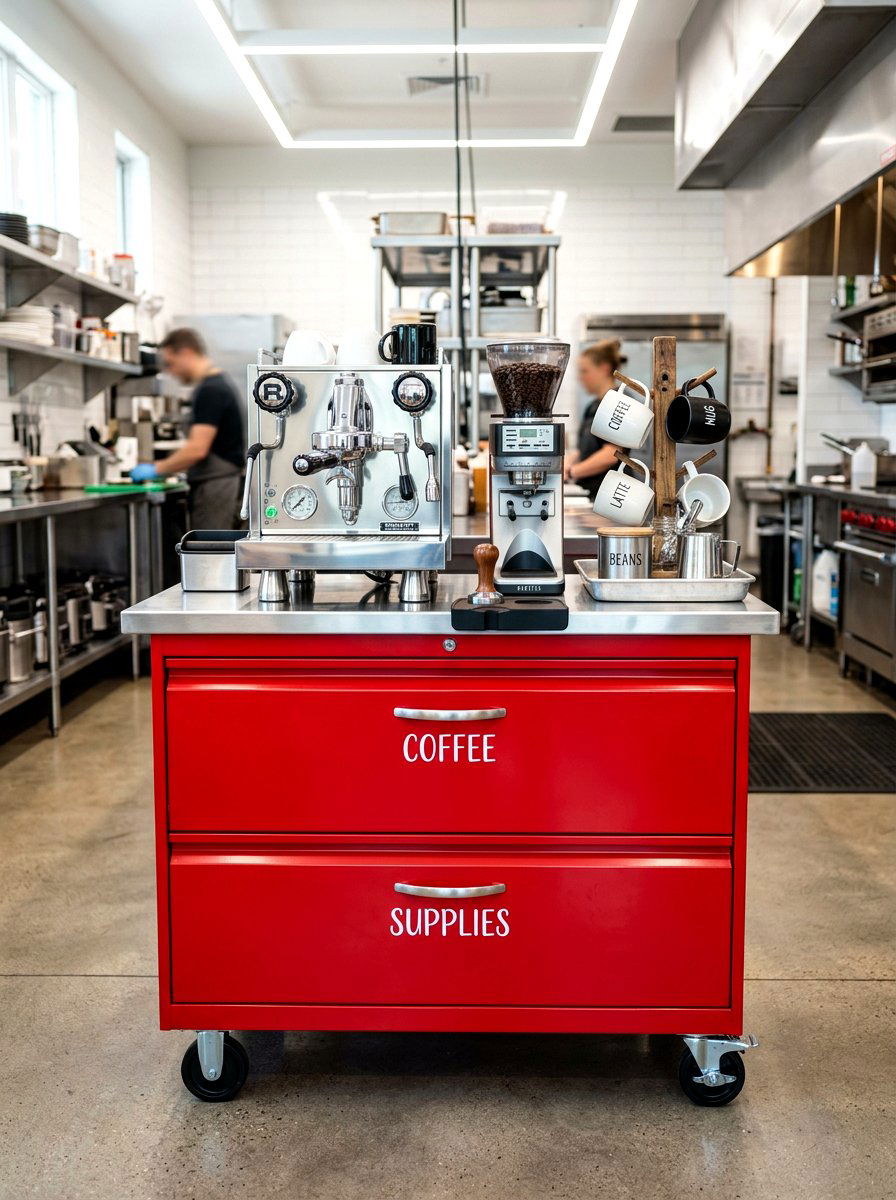 Mobile Filing Cabinet Coffee Station - 30 file drawer kitchen ideas