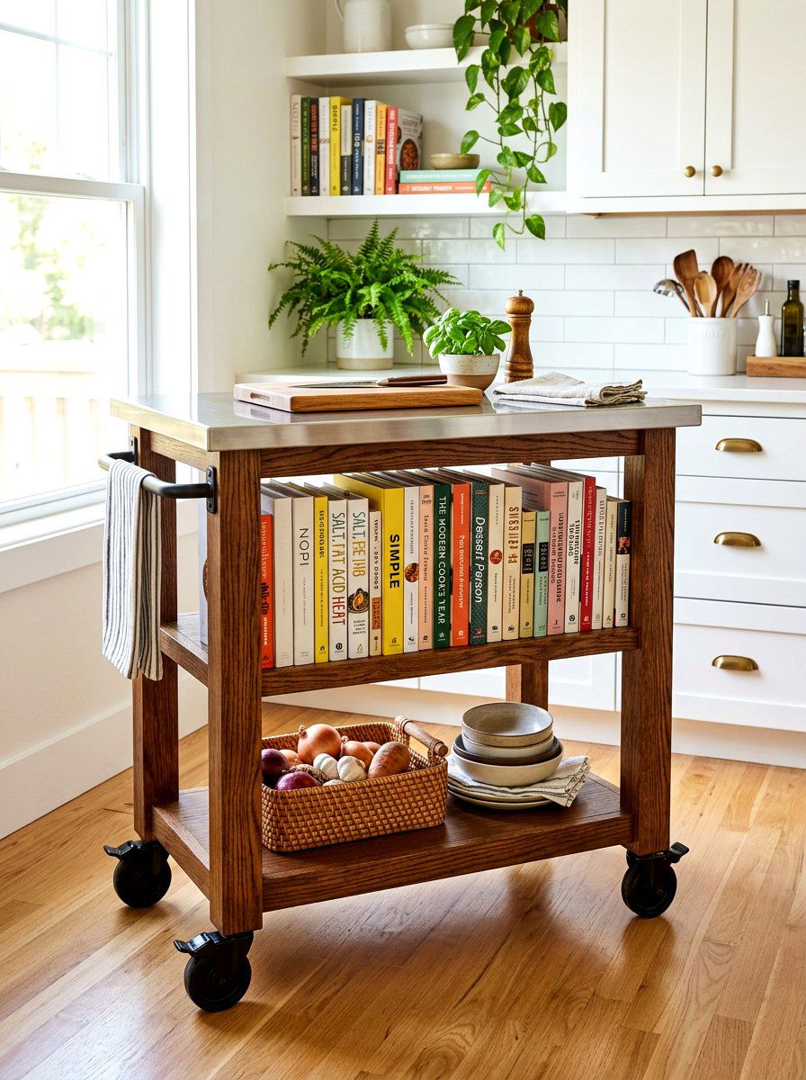 Mobile Kitchen Cart - 30 physical cookbook kitchen ideas