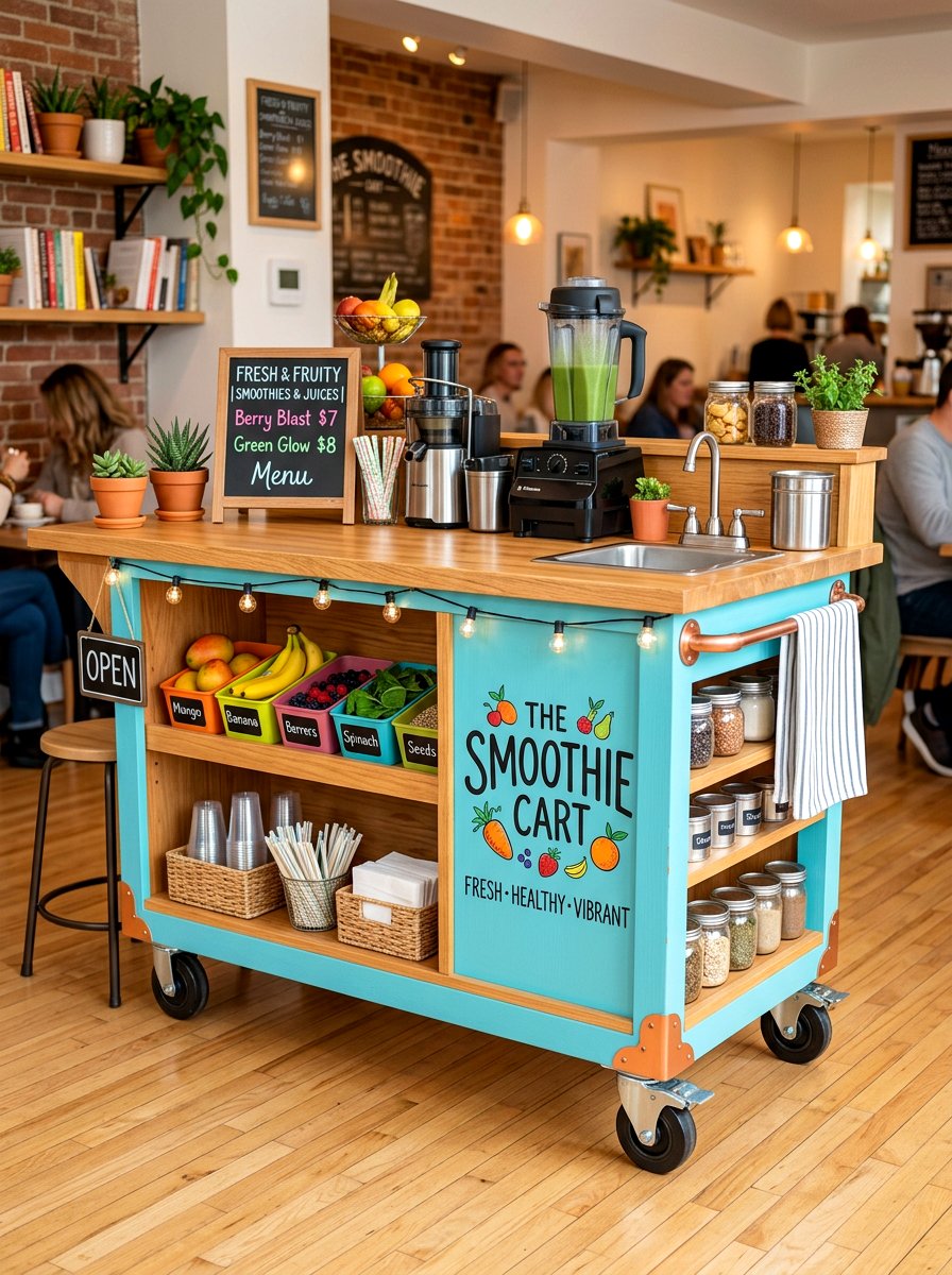 Mobile Kitchen Cart - 30 smoothie station kitchen ideas