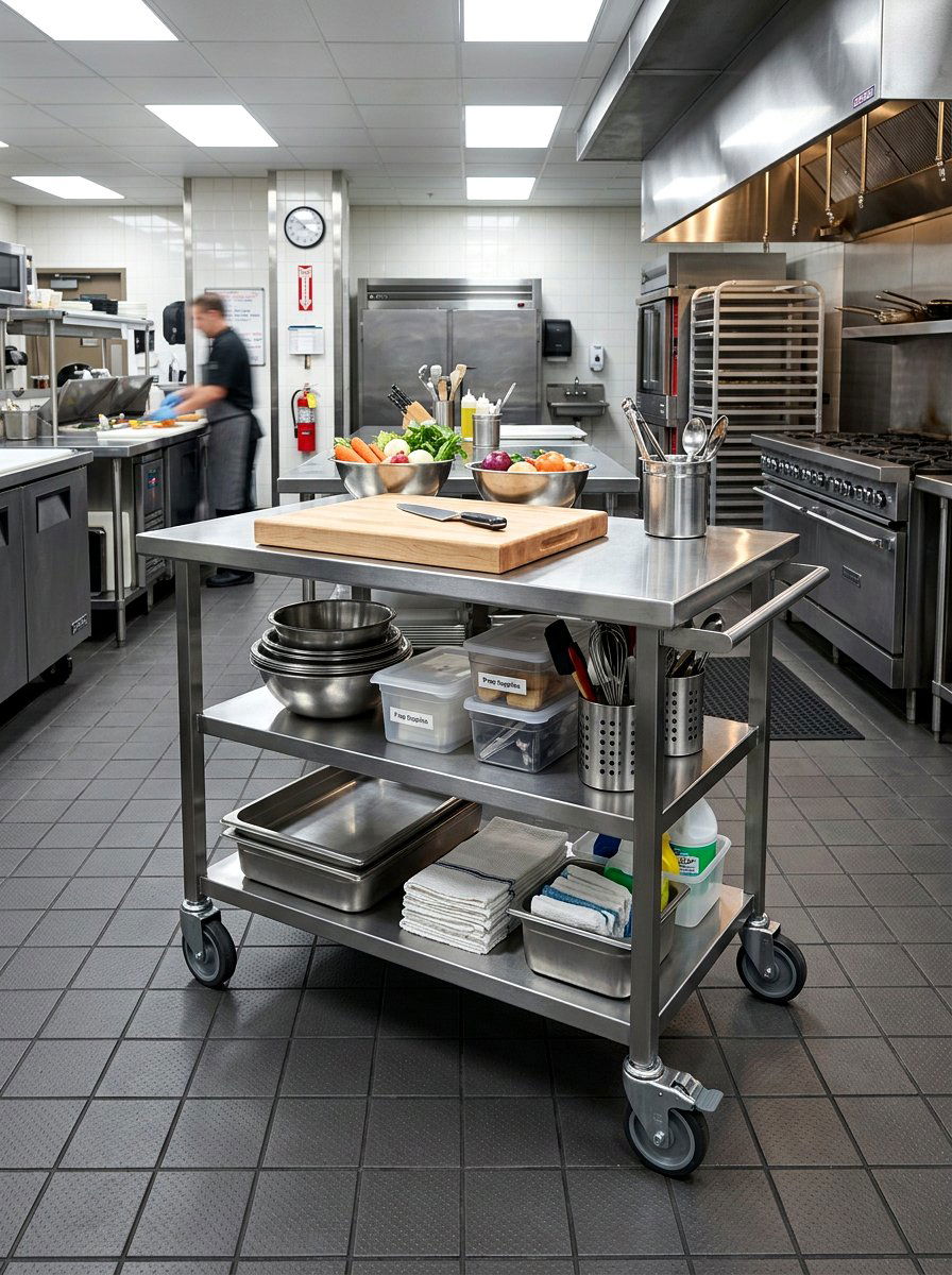 Mobile Kitchen Prep Cart - 30 catering kitchen ideas