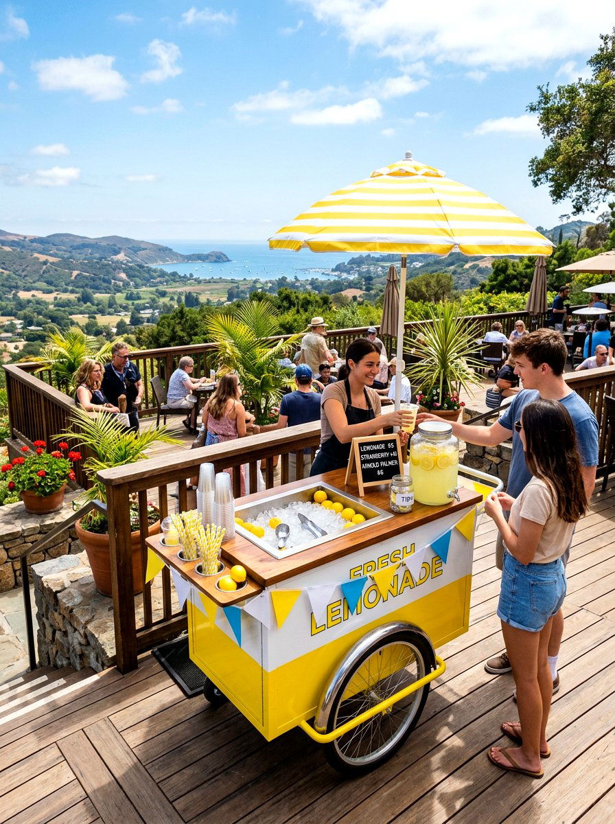 Mobile Lemonade Cart - 30 lemonade stand patio ideas