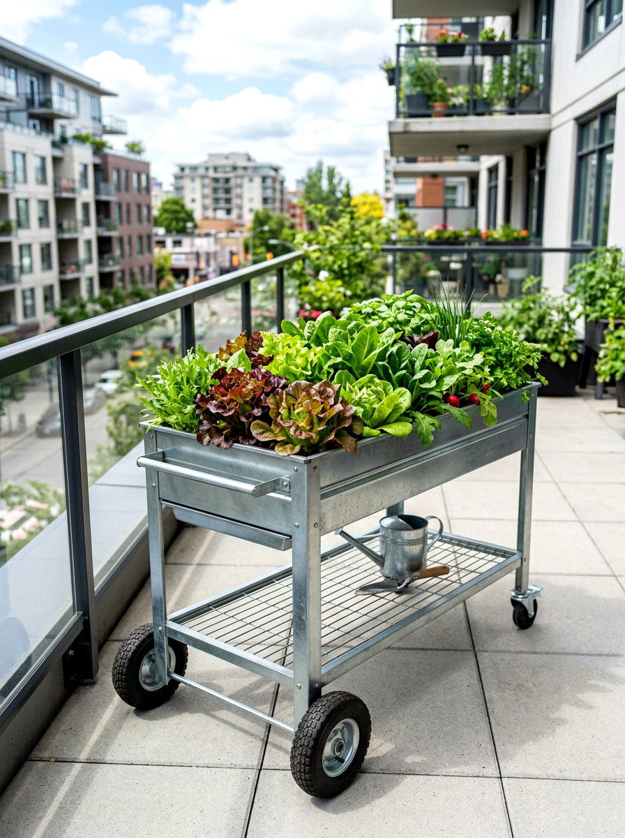 Mobile Metal Garden Bed - 30 metal raised bed ideas