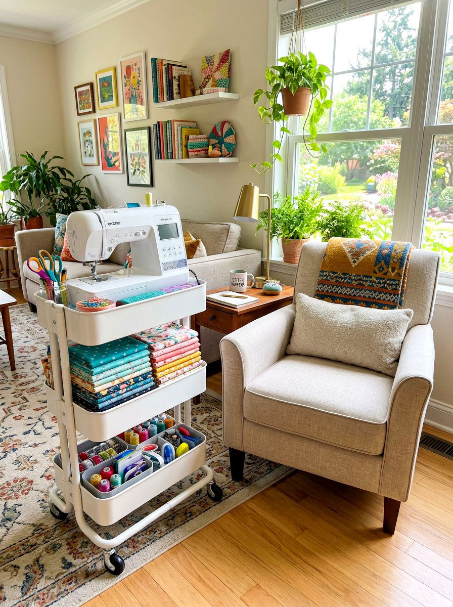 Mobile Sewing Nook - 30 sewing nook ideas