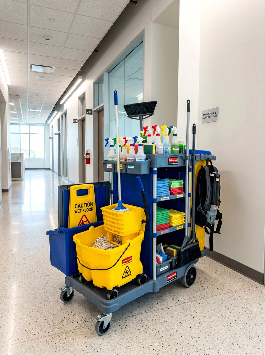 Mobile cleaning supply station - 30 green cleaning station ideas
