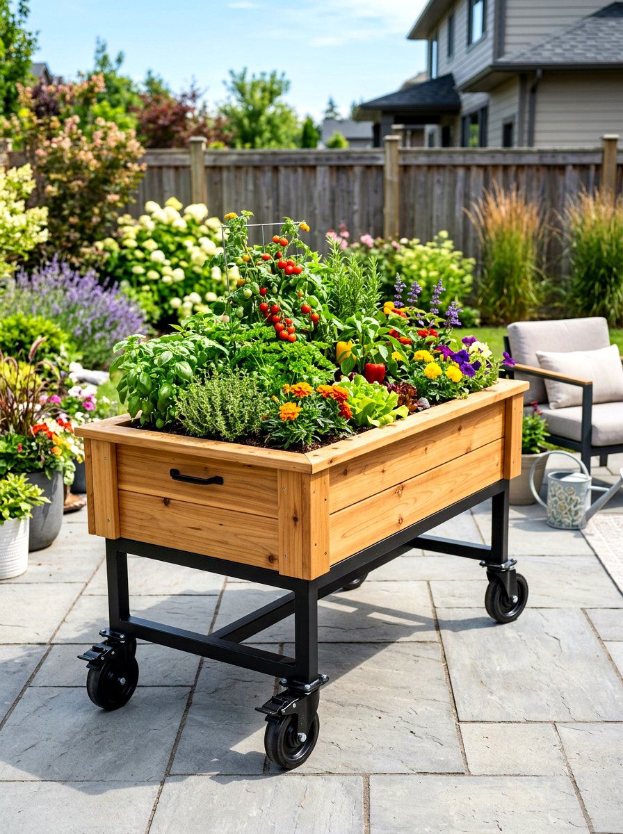 Mobile garden beds with wheels - 30 raised vegetable garden ideas