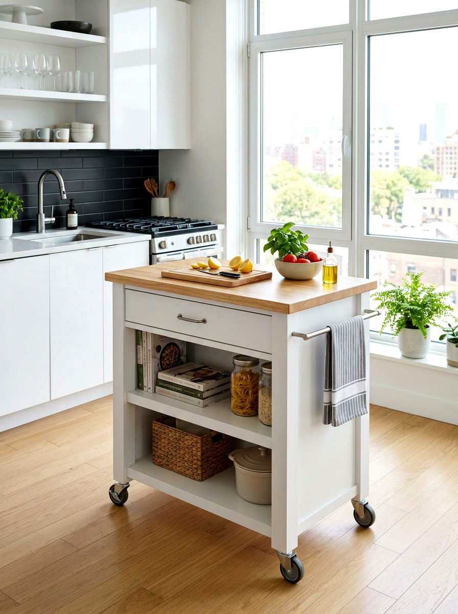 Mobile kitchen island cart - 30 freestanding furniture kitchen ideas