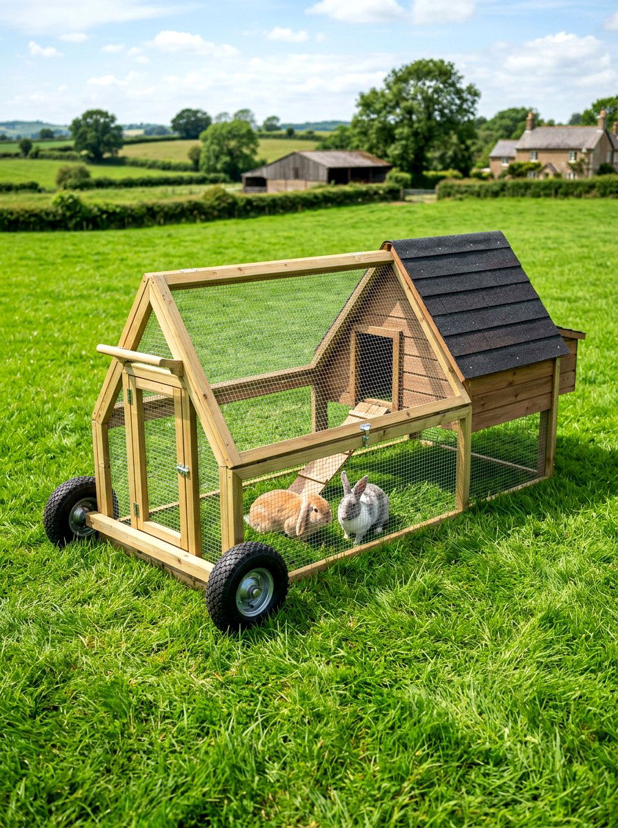 Mobile rabbit tractor - 30 rabbit hutch garden ideas