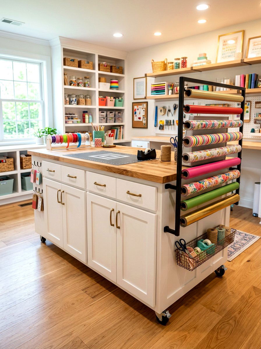 Mobile wrapping island - 30 gift wrapping station ideas
