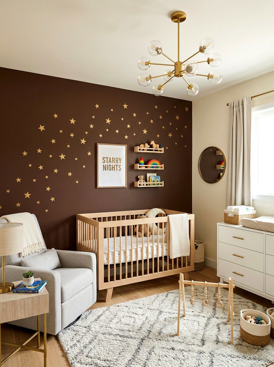 Mocha Accent Wall Room - 30 mocha nursery ideas
