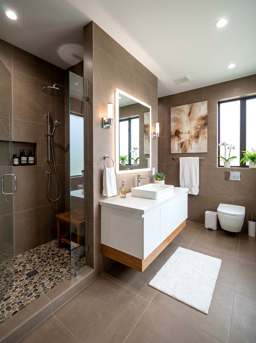 Mocha Bathroom Tile - 30 mocha room ideas