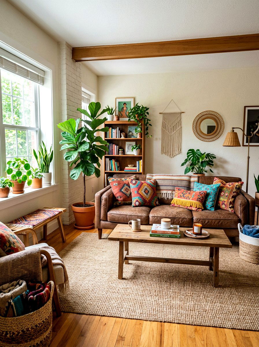 Mocha Boho Living Room - 30 mocha room ideas