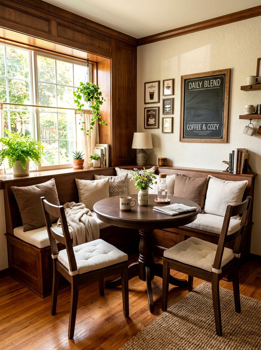 Mocha Breakfast Nook - 30 mocha room ideas