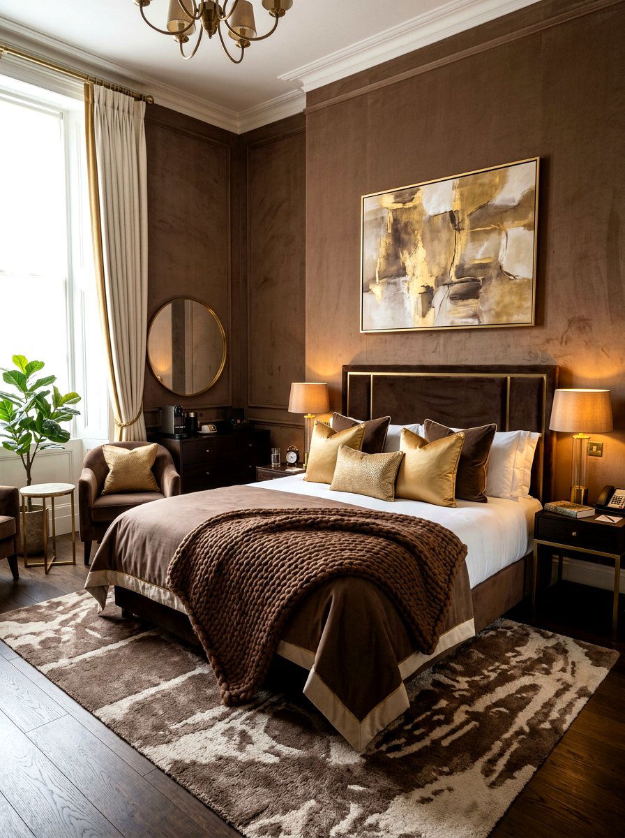 Mocha Brown Guest Room - 30 brown room decor ideas