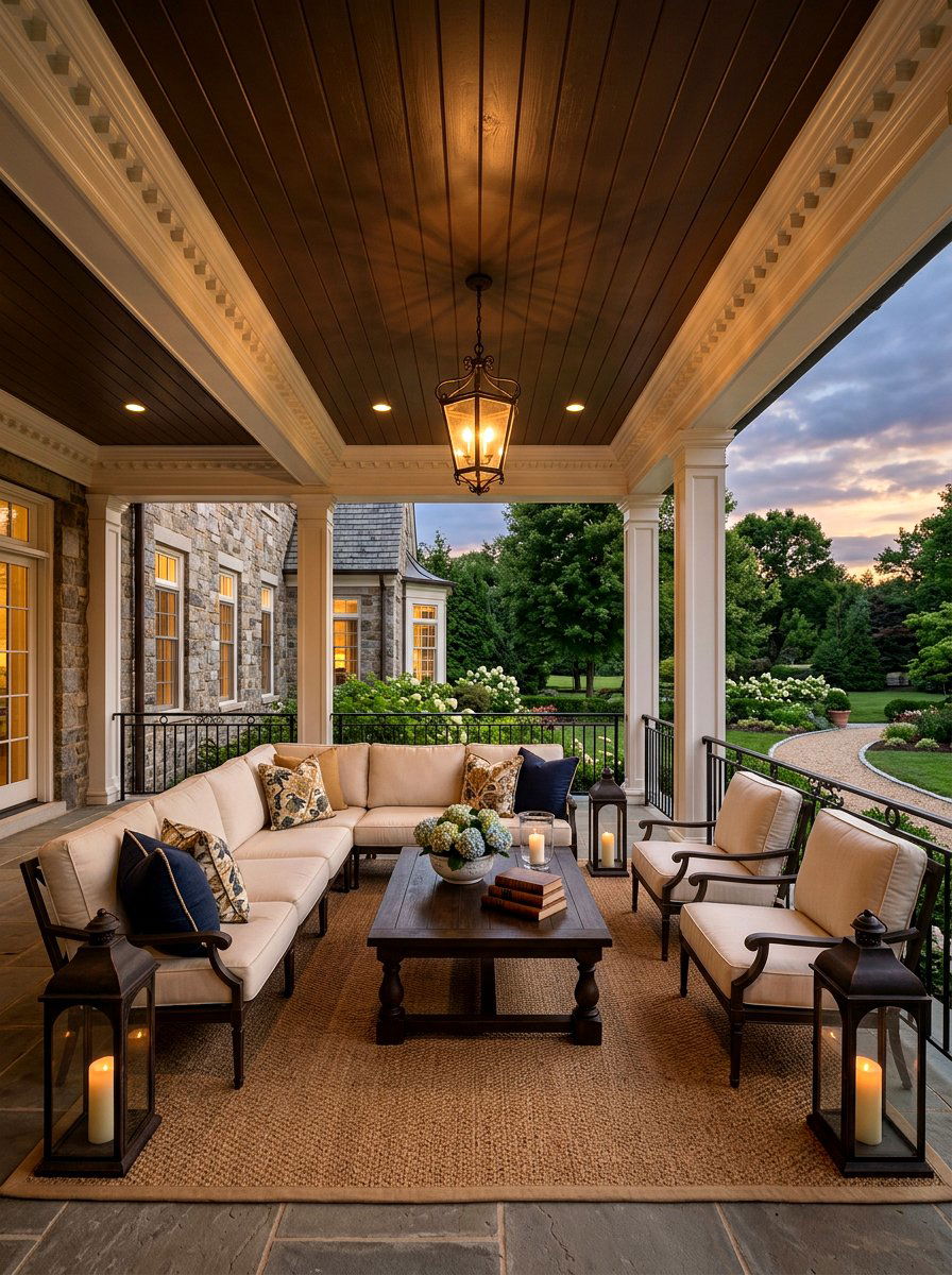 Mocha Brown Porch - 30 porch ceiling paint ideas