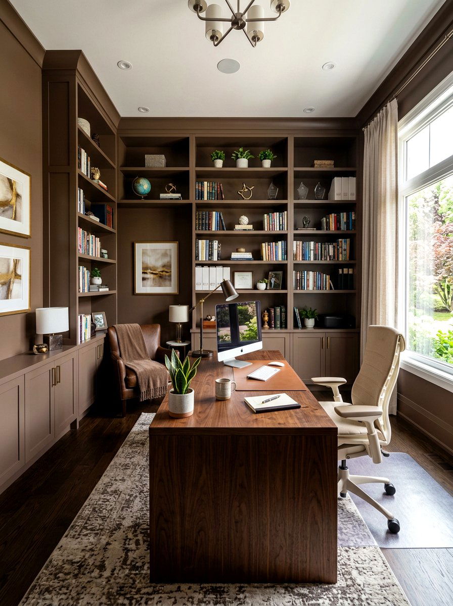 Mocha Home Office - 30 mocha room ideas