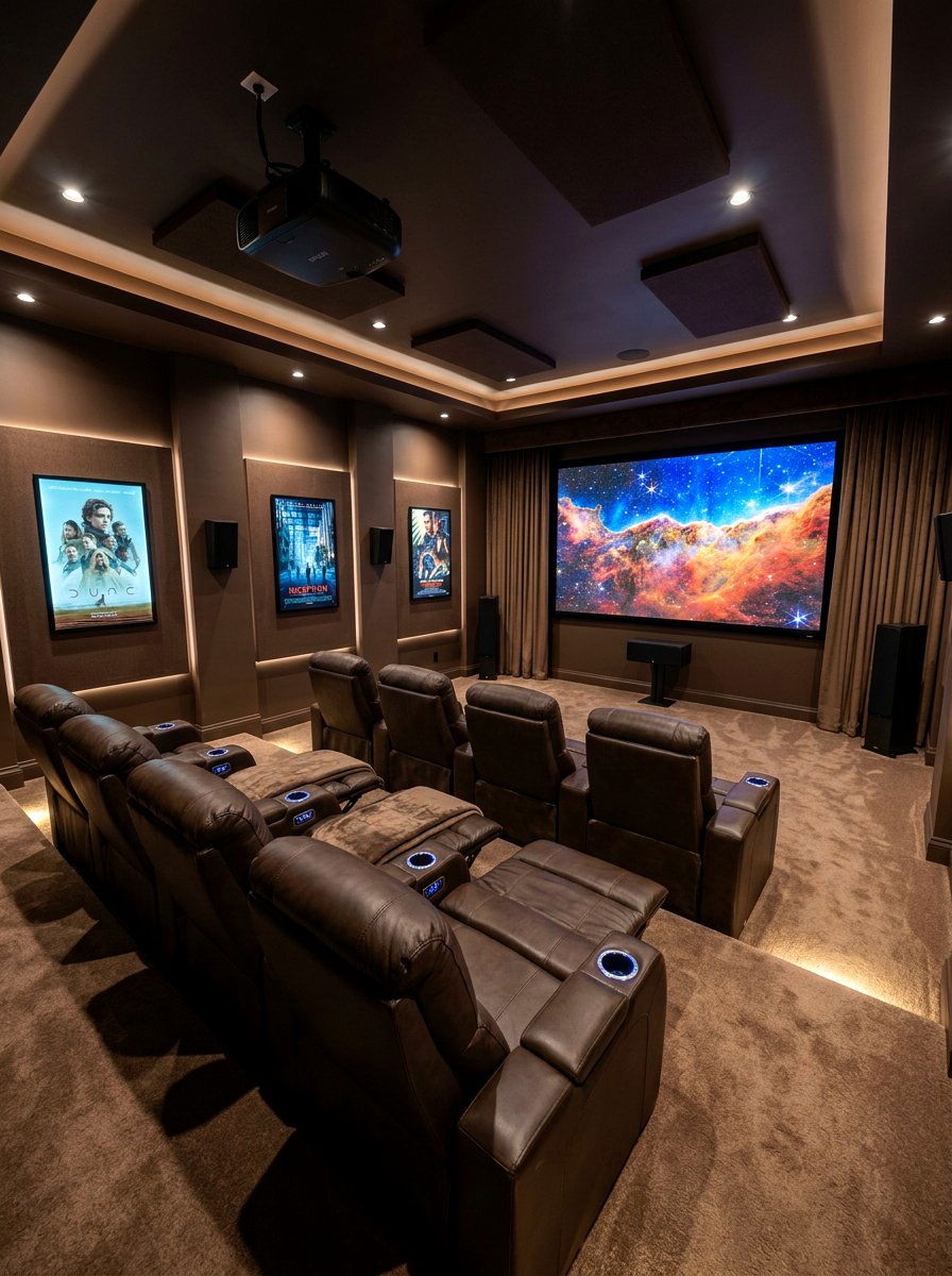 Mocha Media Room - 30 mocha room ideas
