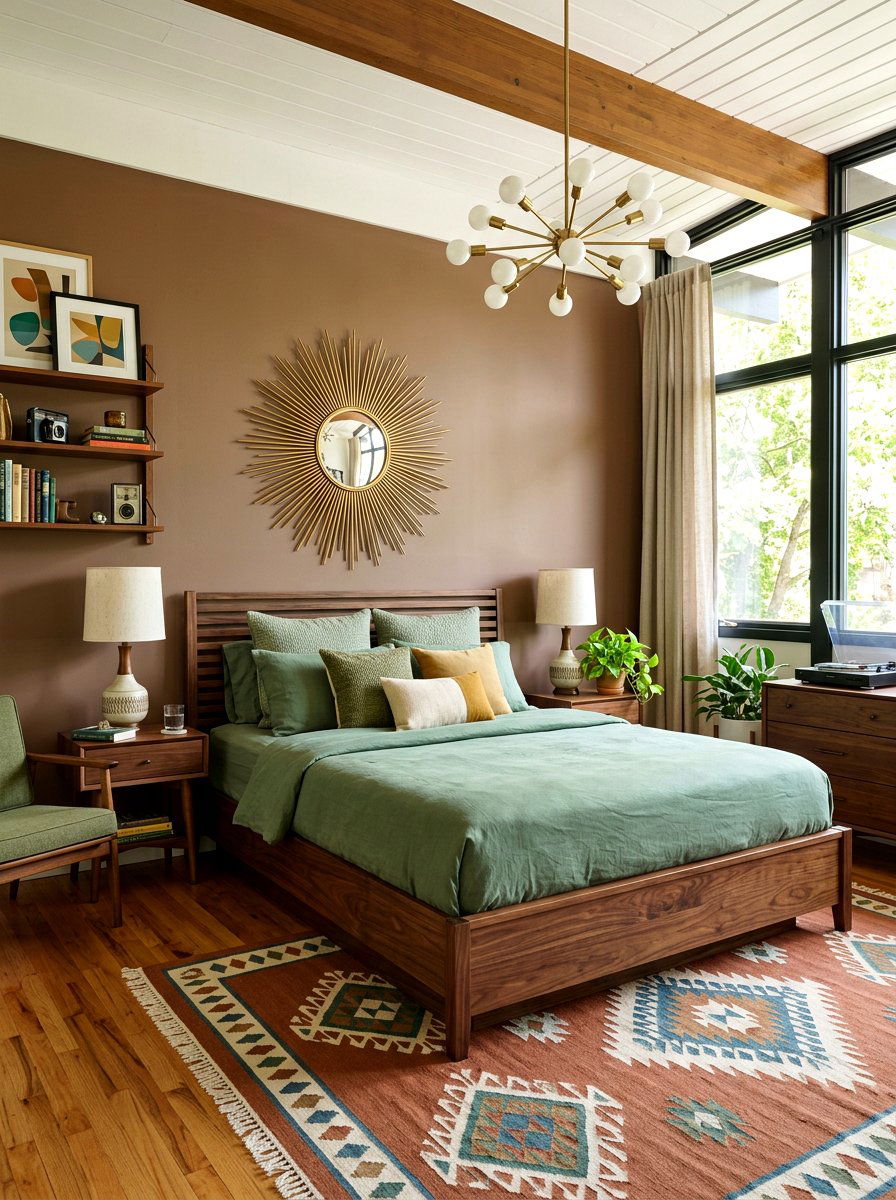 Mocha Mid Century Modern Bedroom - 30 mocha room ideas