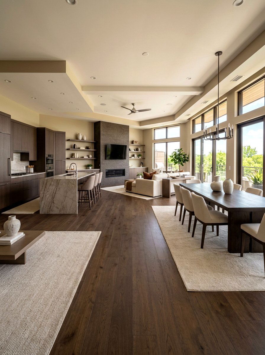 Mocha Open Concept Living Space - 30 mocha room ideas