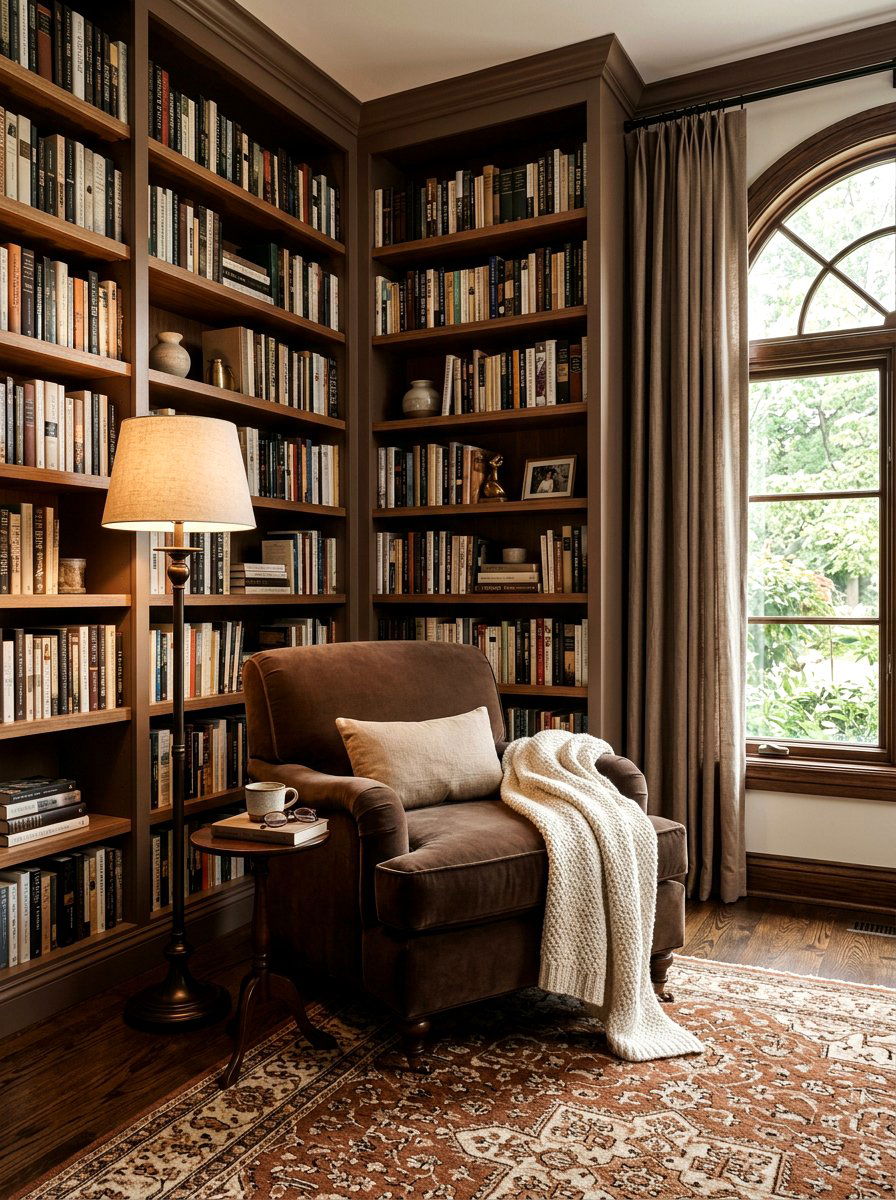 Mocha Reading Nook - 30 mocha room ideas