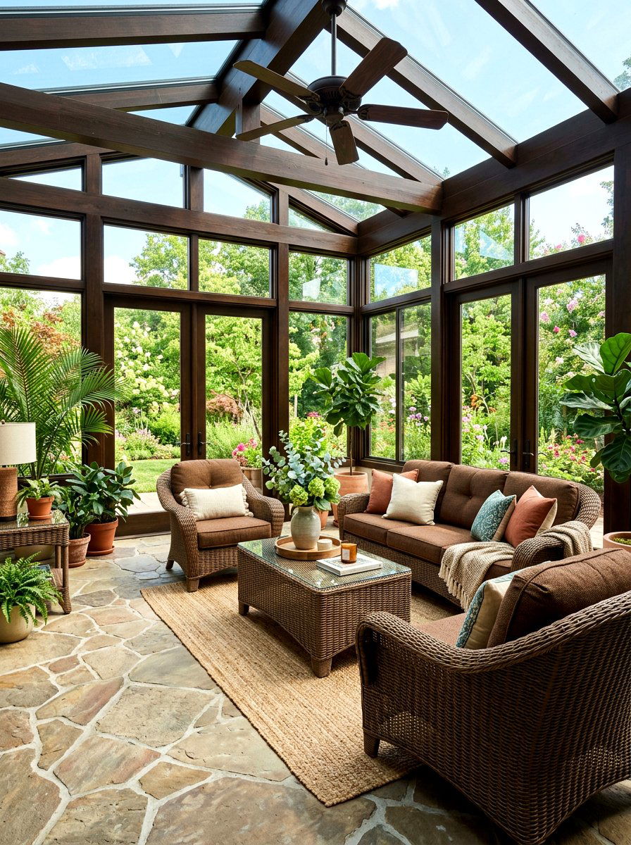 Mocha Sunroom - 30 mocha room ideas