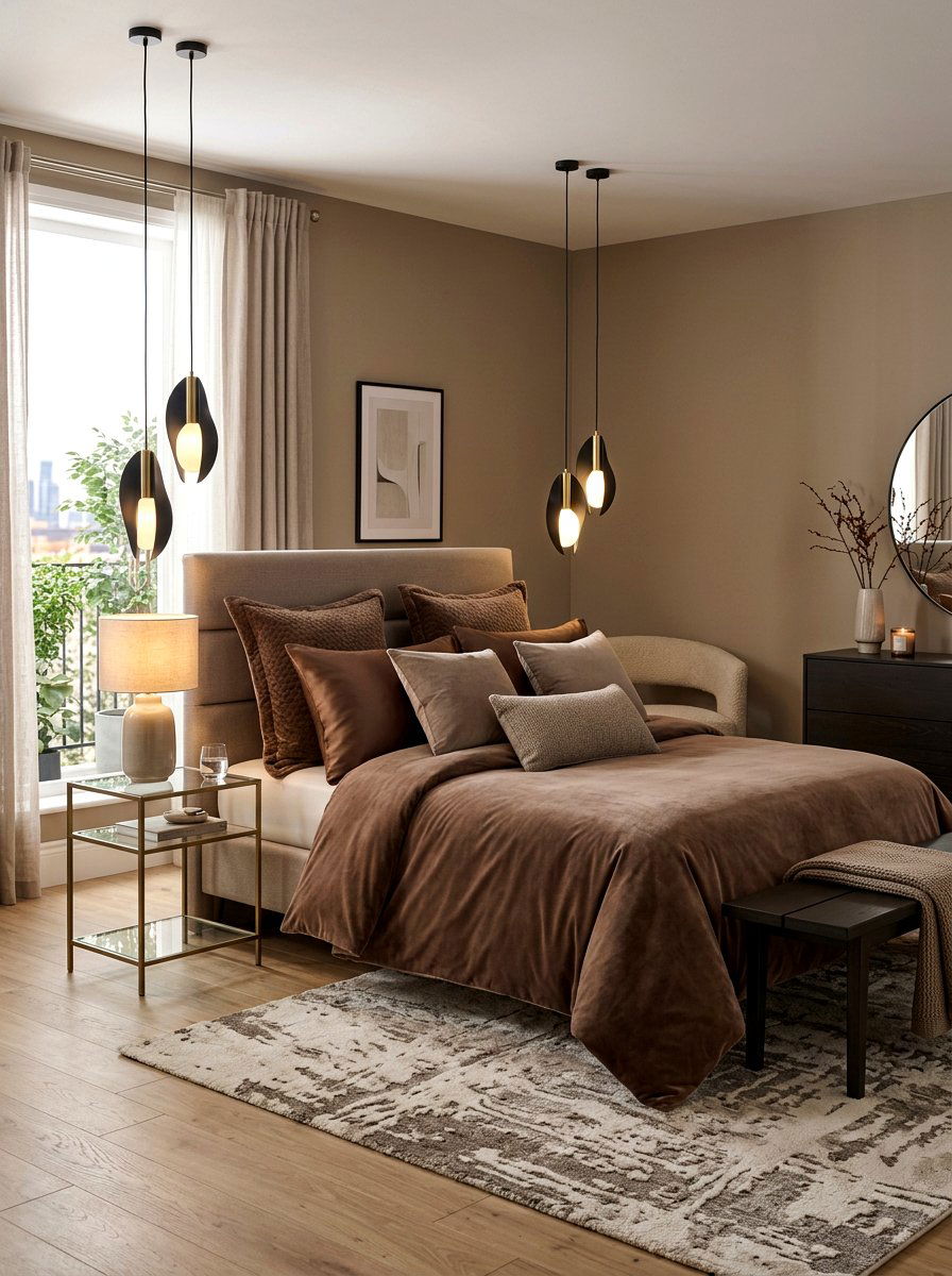 Mocha Velvet Bedding - 30 all brown bedroom ideas