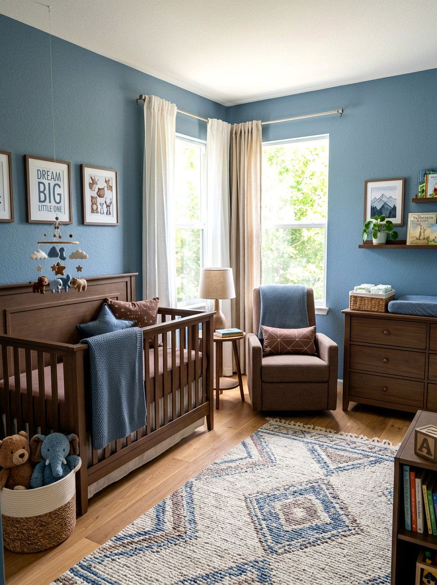 Mocha and Blue Nursery - 30 mocha nursery ideas