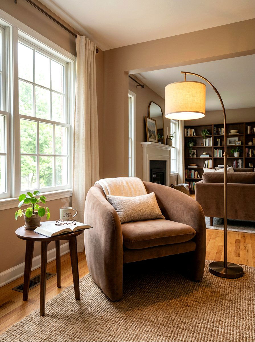 Mocha chair living room - 30 monochrome mocha living room ideas