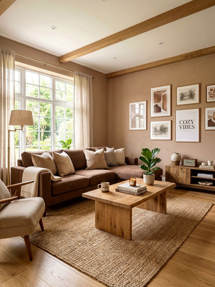Mocha mousse living room - 30 brown living room ideas