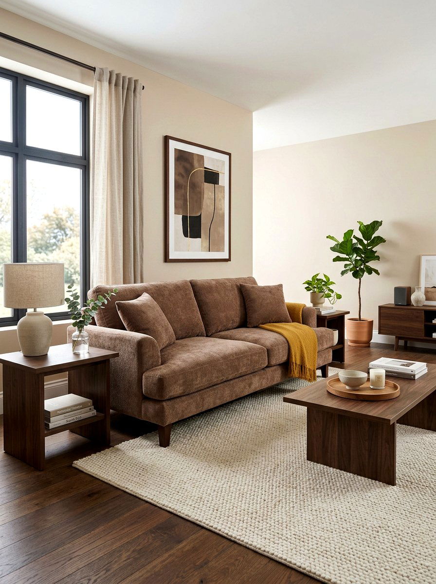 Mocha sofa living room - 30 monochrome mocha living room ideas