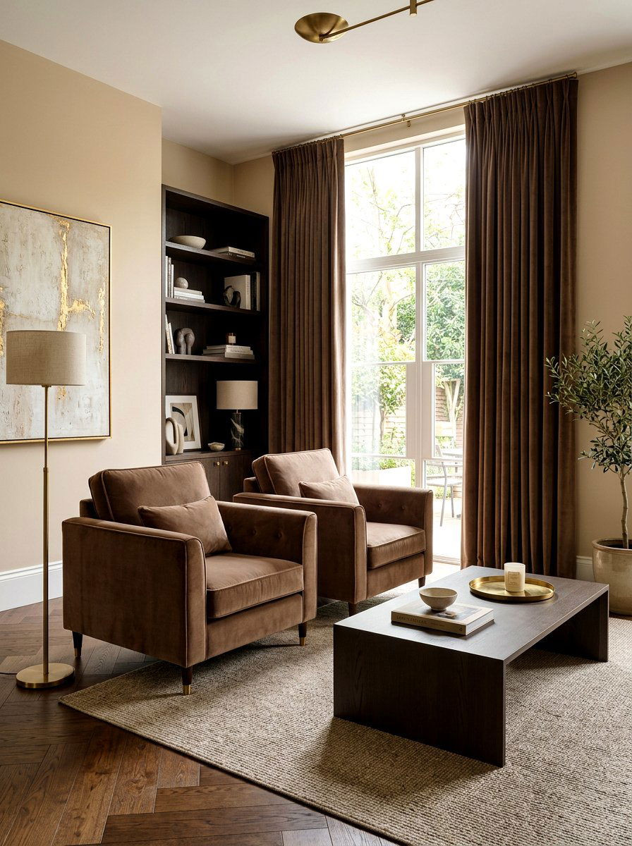 30 Monochrome Mocha Living Room Ideas for Elegant Depth & Calm