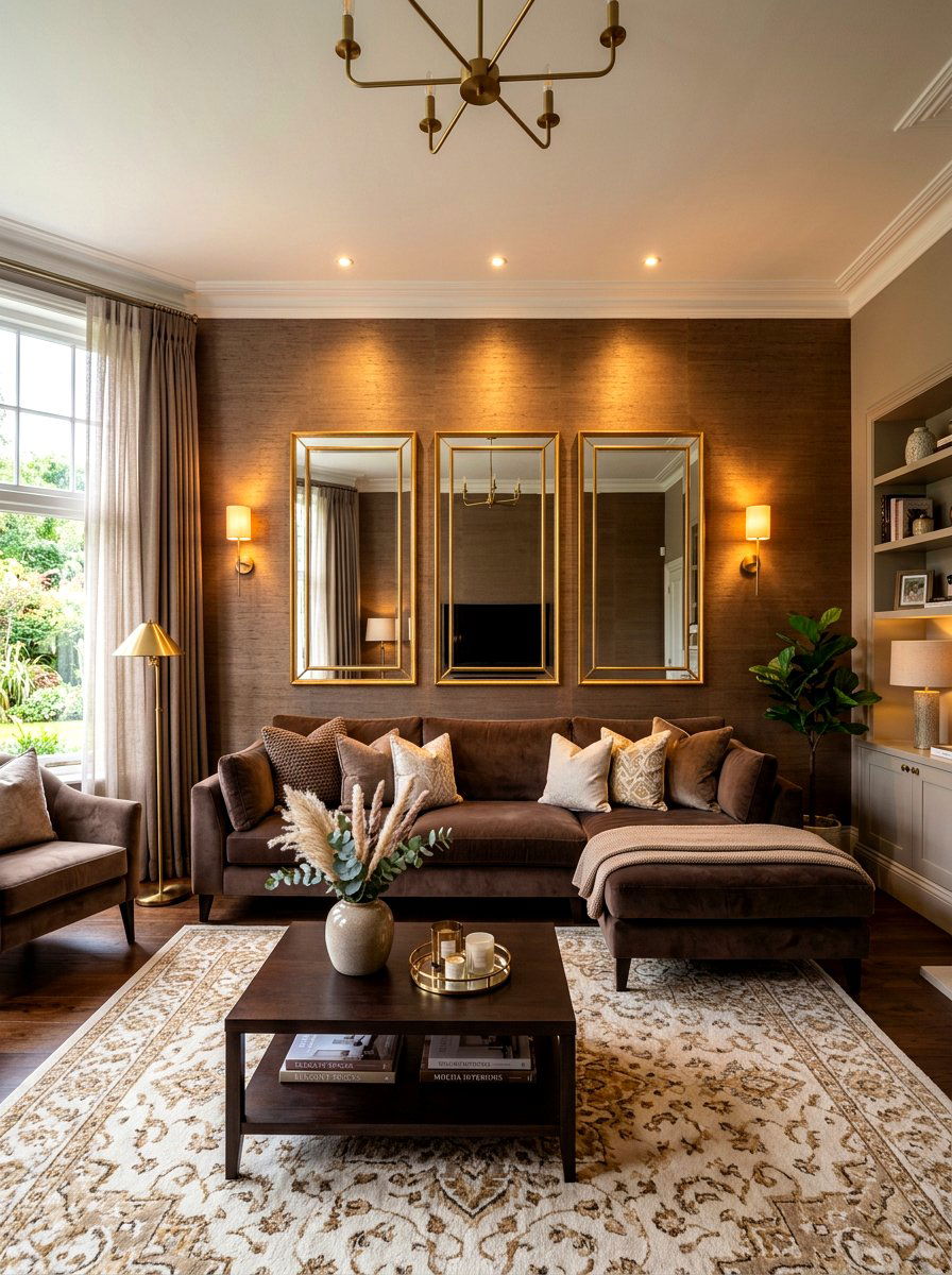 Mocha wallpaper living room - 30 monochrome mocha living room ideas