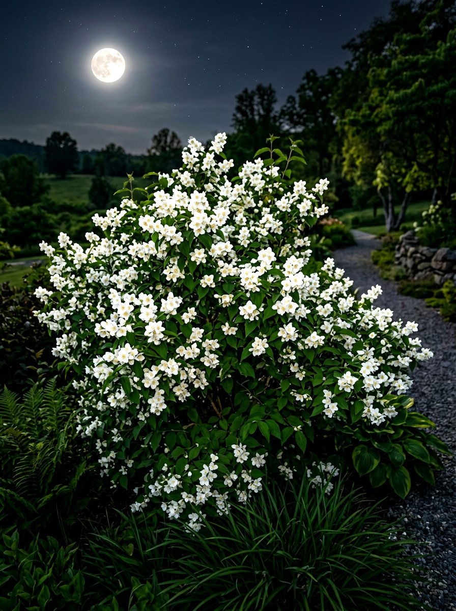Mock Orange Shrub - 30 moon garden backyard ideas