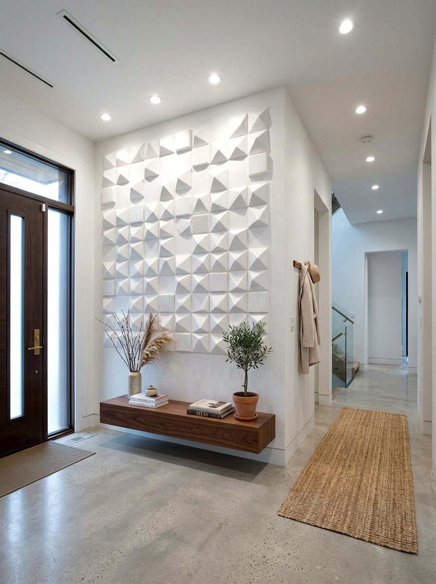 Modern 3D Wall Art - 30 art wall foyer ideas