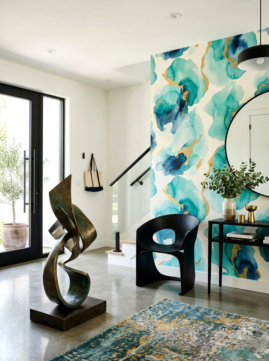 Modern Abstract Entryway Wallpaper - 30 entry wallpaper ideas