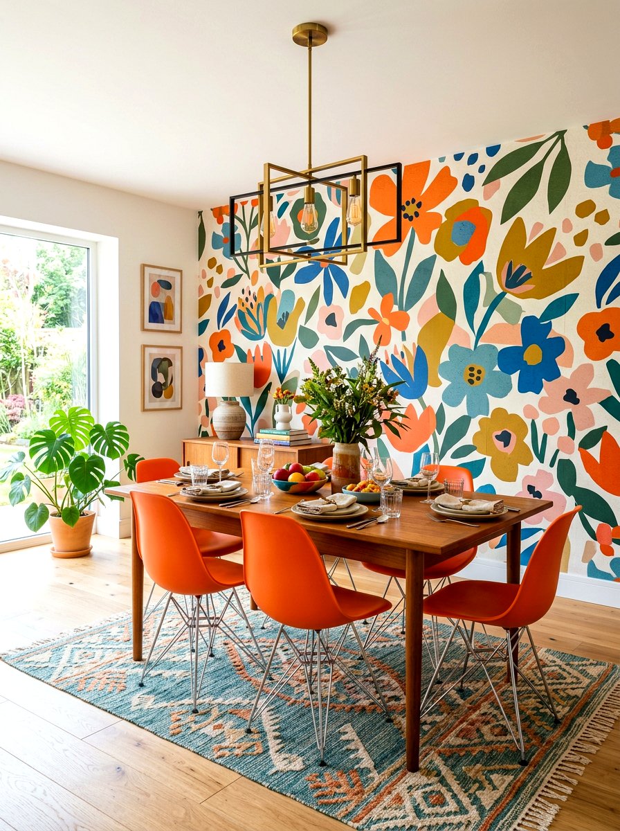 Modern Abstract Floral Wallpaper - 30 floral dining wallpaper ideas