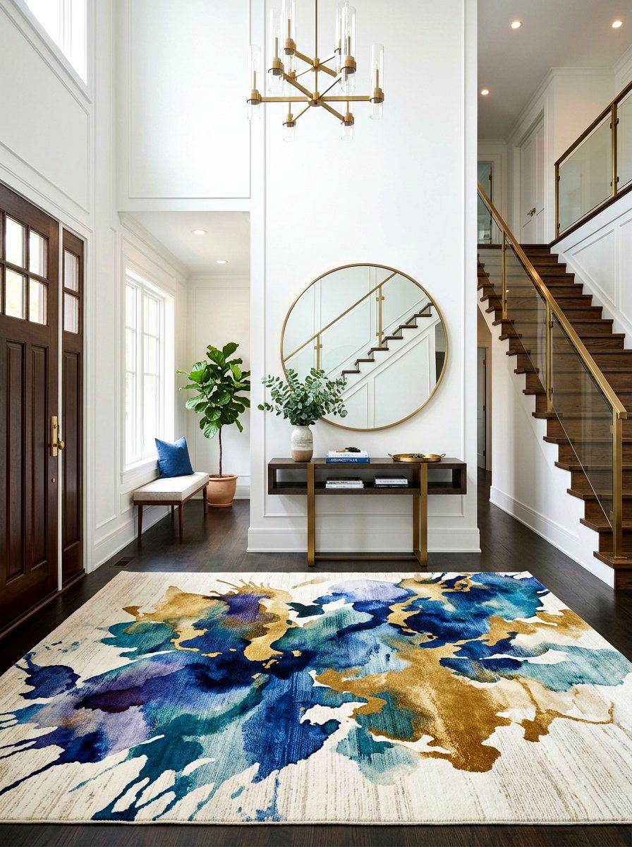 Modern Abstract Rug - 30 foyer rug ideas