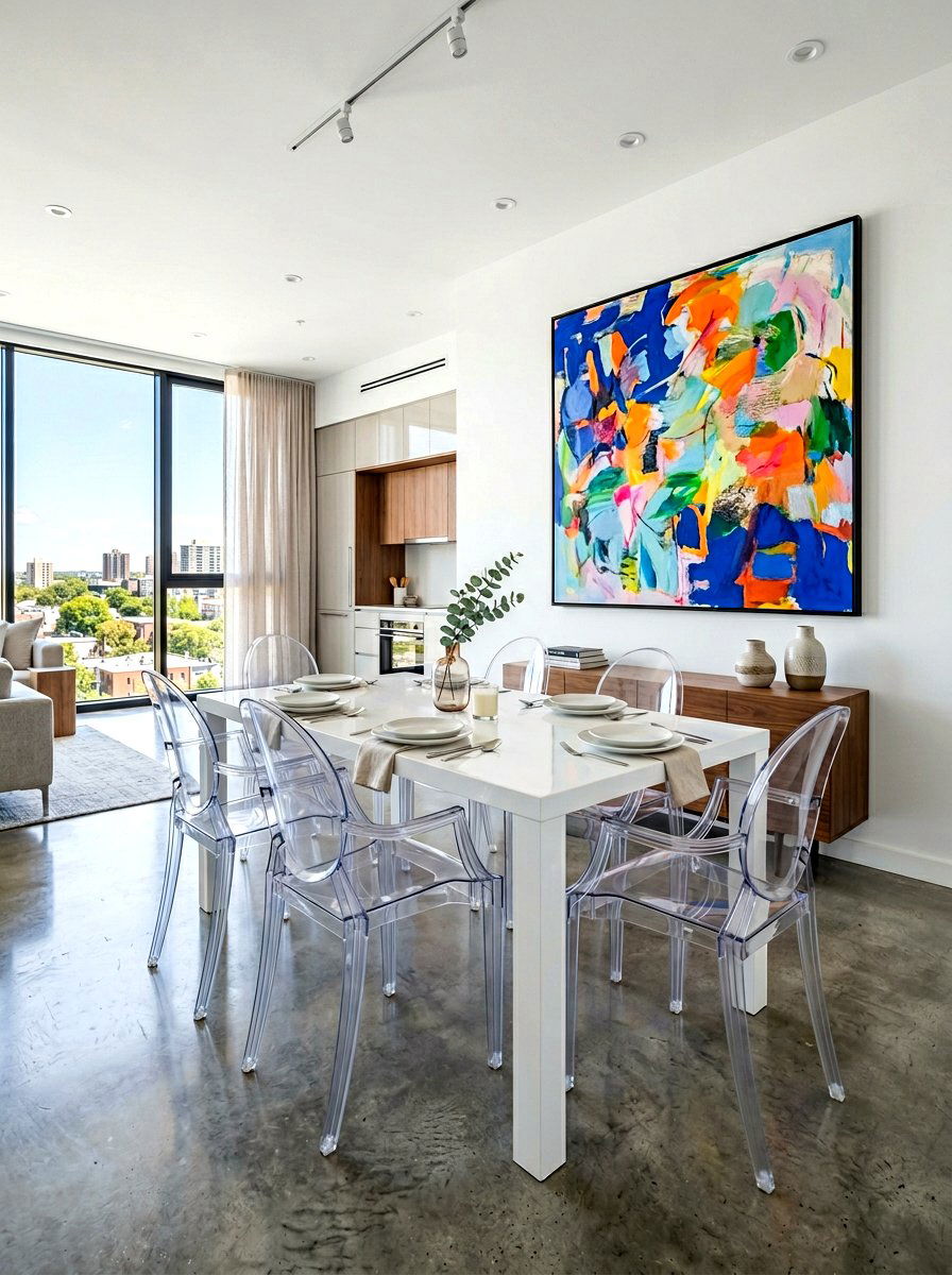 Modern Acrylic Dining Room - 30 apartment dining room ideas