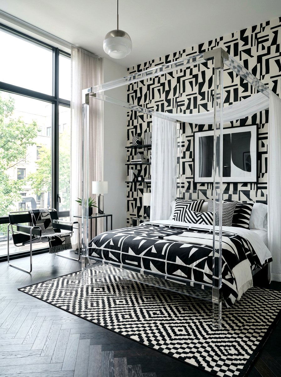 Modern Acrylic Lucite Canopy Bed - 30 canopy bed ideas