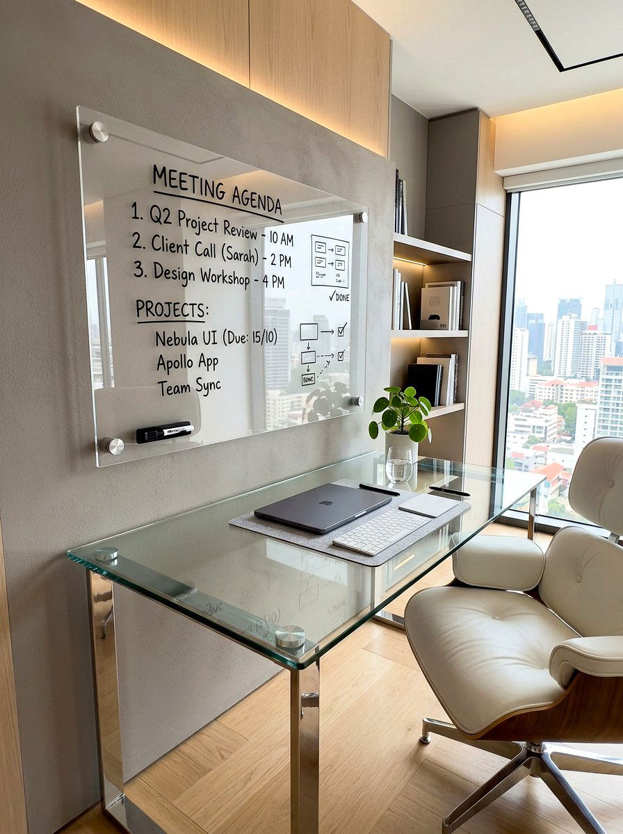 Modern Acrylic Memo Board - 30 pin board office wall ideas