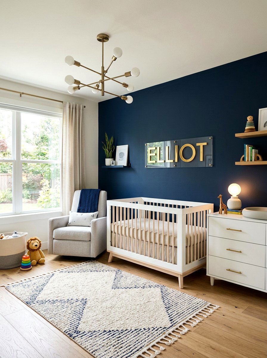 Modern Acrylic Name Plate - 30 nursery name wall ideas