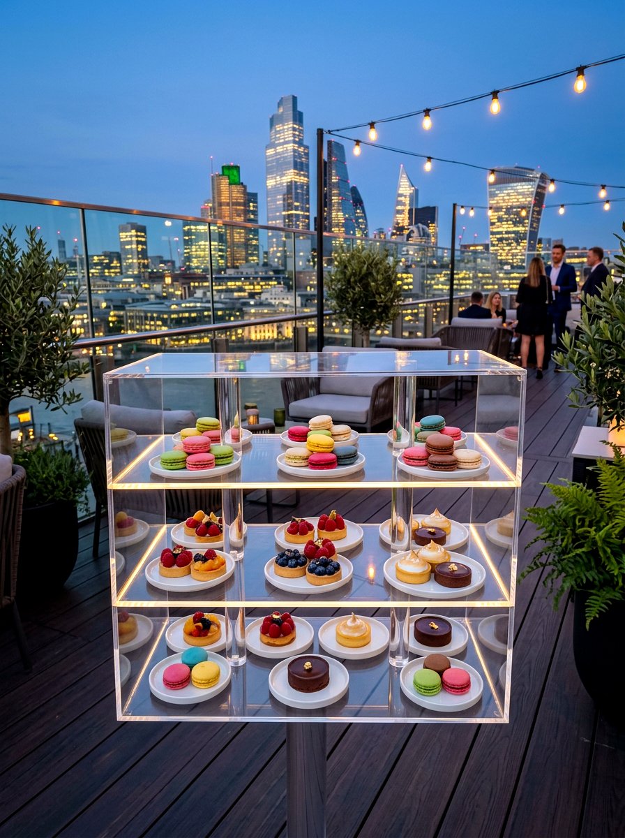Modern Acrylic Sweet Stand - 30 outdoor dessert station ideas