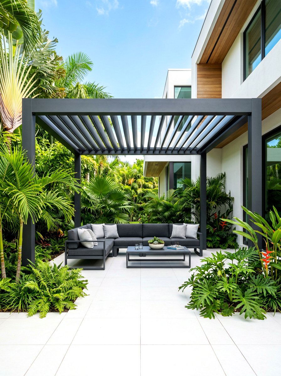 Modern Aluminum Pergola - 30 backyard pergola ideas
