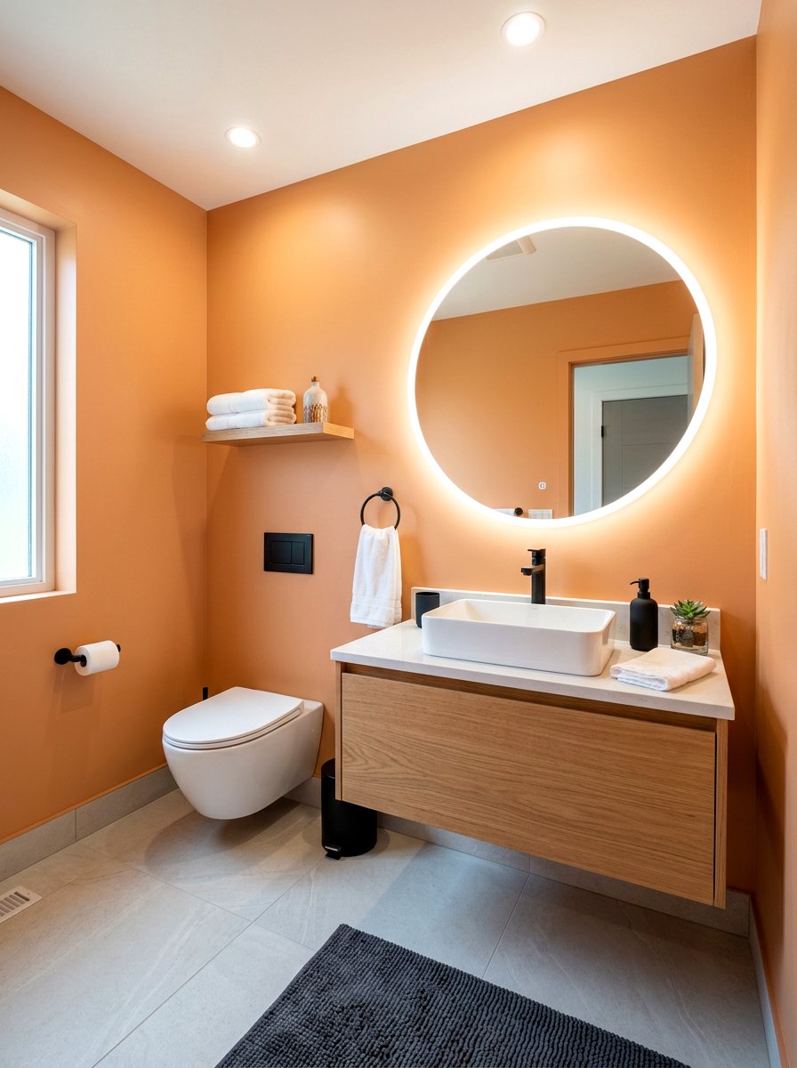Modern Apricot Powder Room - 30 apricot powder room ideas