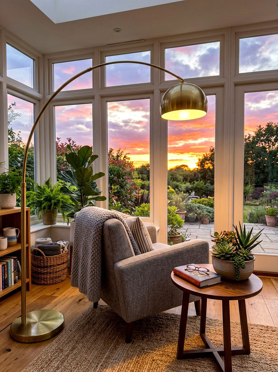 Modern Arc Floor Lamp - 30 sunroom lighting ideas