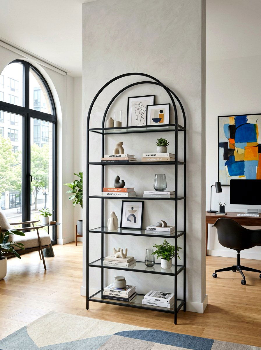 Modern Arched Bookshelf - 30 arched bookshelf ideas