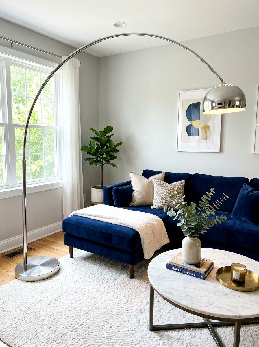 Modern Arched Floor Lamp - 30 floor lamp corner ideas