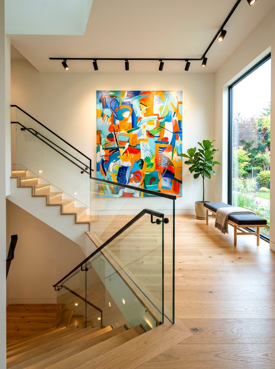Modern Art Stair Landing - 30 stair landing ideas